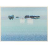 Woodard, "Camague II", signed limited edition print numbered 23/300, housed in a grey painted frame,