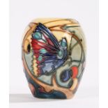 Moorcroft Hartgring pattern vase, with foliate, spiderweb and butterfly decoration, incised and hand