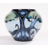 Moorcroft Knypersley pattern vase, the tapering body with tree decoration, incised and hand
