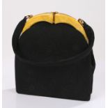 Vintage black 'Genuine Corde' bag with decorative corded design & a butterscotch Bakelite clasp (