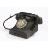 GPO style telephone, with black body and hand piece