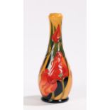 Moorcroft Gloria pattern vase, the tapering neck above bulbous lower section with flower head