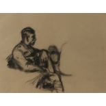 Kalman Kemeny (1896-1994) A seated figure, charcoal, dated 1917, 42cm x 31.5cm