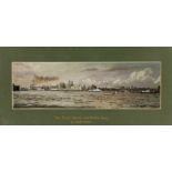 Frank Green, "The River Mersey from Monks Ferry", print, dated 1983, housed in a gilt mahogany