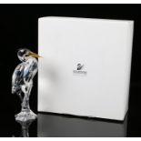 Swarovski Silver Crystal crane figure, 15cm high, housed in a fitted case with outer box