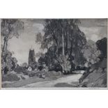 Leonard Russell Squirrell (1893-1979), "Stoke by Nayland Suffolk", dry point etching, signed and