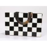 1960's shell tile bag in black & white chequered design