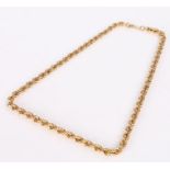 9 carat gold necklace, of rope twist design, 10.2 grams