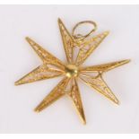 18 carat gold star pendant, 1.2 grams