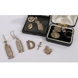 Silver jewellery, to include a Celtic Jewellery set, a pair of Egyptian earrings and a collection of