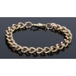 9 carat gold bracelet, with chain links and clip end, 33 grams