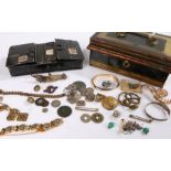 Collection of jewellery and coins, chains, earrings, bangle, silver coins, etc, (qty)