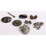 Silver brooch, together with other broches, two pairs of earrings and a propelling pencil