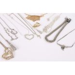 Collection of diamante, pendants, brooch, etc