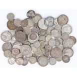 Collection of pre 1947 coins, to include Three Pence pieces, Six Pence, Shillings, etc, (qty)