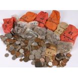 Coins, a collection of Half Crows, Pennies, Half Pennies, Three Pence, etc, (qty)