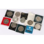 Coins, to include a Re-strike Maria Theresa, a £5 coin and Crowns, (qty)