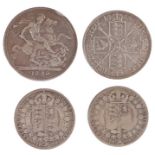 Victoria coins, to include an 1890 Crown, 1888 Double Florin, 1889 & 1890 Half Crowns, (4)