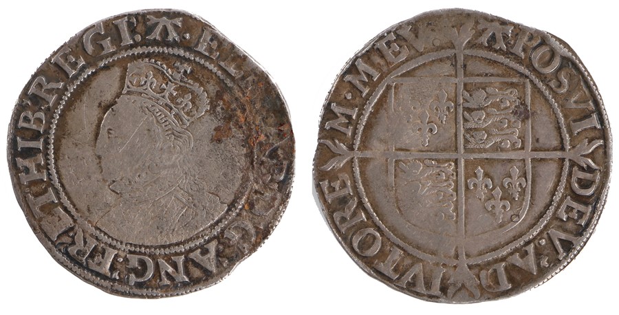 Elizabeth I Shilling, 1560-61, Second Issue, without rose or date