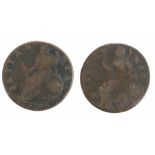 William, Halfpenny, 1697 and 1700, (2)