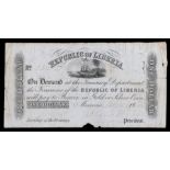 Republic of Liberia Banknotes, One Dollar, 1862