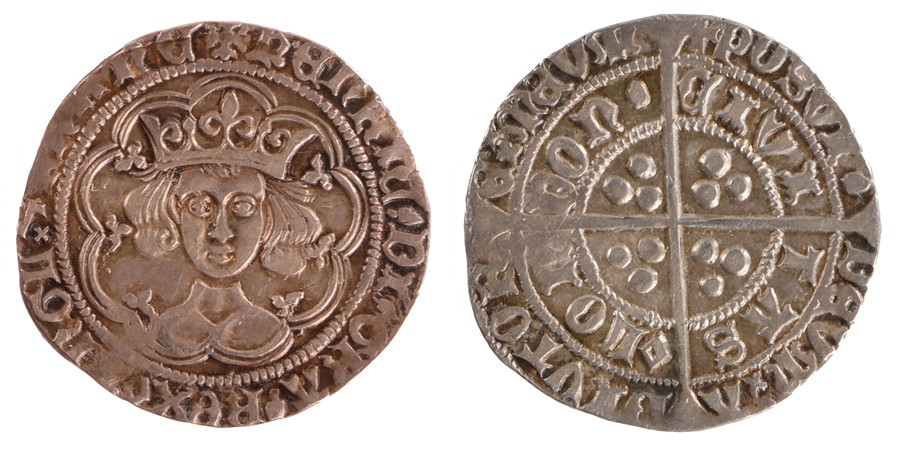 Henry VI Groat, Pinecone mascle issue 1431-32/3, young crowned bust facing, reverse long cross