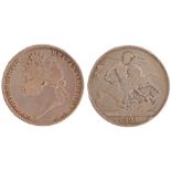 George IIII Crown, 1821, reverse St George and the Dragon