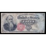 USA, U.S. Civil War 50 Cents fractional currency note, American Bank Note Co,