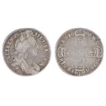 William III Sixpence, 1696, early harp large crown