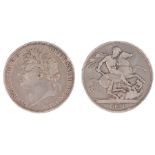 George IIII Crown, 1821, reverse St George and the Dragon