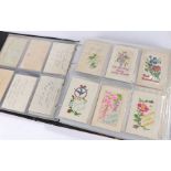 Impressive collection of silk postcards, approximately 224 cards all seem to be from the same