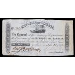 Republic of Liberia Banknotes, One Dollar, 1863