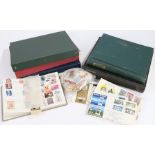 World stamps; collection in 5 large albums, sparse but good condition, and others in packet.