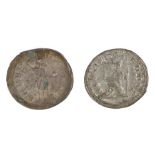 Two Roman silver coins, to include Gordan III Antoninianus and Maximinus I, (2)
