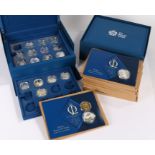 Royal Mint Queen's Diamond Jubilee silver proof collection 24 coin set, eight coins still un-opened,
