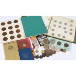 Coin Collection, to include Victoria examples, Coin collectors folder, Crowns, Decimal set, etc, (