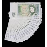 Bank of England consecutive run of twenty £1 banknotes, Page, R79 204264 to R79 204283, (20)