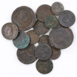 George III copper coins, to include 1797 Two Penny pieces, 1797 Penny, 1775 Half Penny, etc,