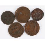 Coins, to include Russia 5 Kopeks, 1787 Token, British North Borneo One Cent, another and a Canada