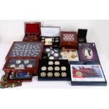 Collection of coins, to include cased Westminster examples, London Mint Office, Harry & Megan