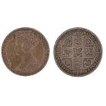 Victoria 'Godless' Florin, 1849, crowned cruciform shields