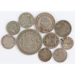 Coins, to include George V Half Crown, Spanish coins, pre 1947, etc, (qty)