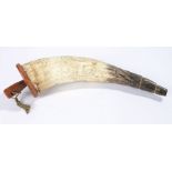 19th Century American powder horn, engraved "Hero of New Orleans, dedicated to Maj. Gen. Andrew