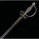 18th/19th Century small sword with triangular blade , silver shell guard pommel, knuckle guard,