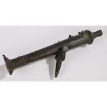 19th Century Malaysian bronze swivel cannon (Lantaka), with a flared end and a tapering shaft,