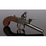 Late 18th Century flintlock boxlock pistol, engraved with maker B - Guest, London, barrel length 6cm