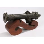 19th Century Malaysian bronze miniature swivel cannon (Lantaka), with a flared end and a tapering