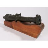 19th Century Malaysian bronze miniature swivel cannon (Lantaka), with a flared end and a tapering