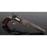 Colt Model 1851 Navy Six Shot Single Action Percussion Revolver, the 19cm octagonal steel barrel