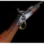 Snider carbine, Enfield lock stamped with crown and VR, converted from a longer barrel Snider and